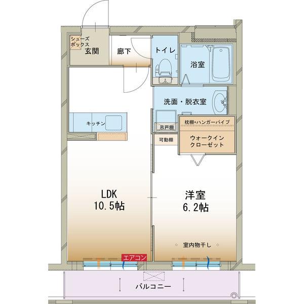 グランマーレ(1LDK/2階)の間取り写真