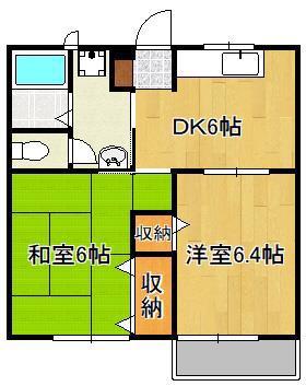 フェニックス徳吉B(2DK/1階)の間取り写真