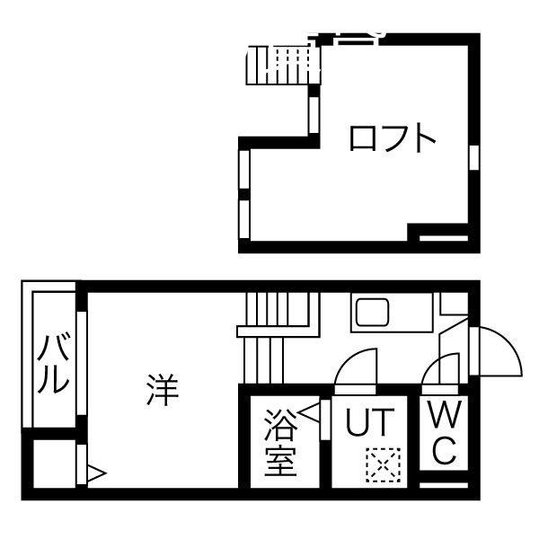 ドエル神野(1K/1階)の間取り写真