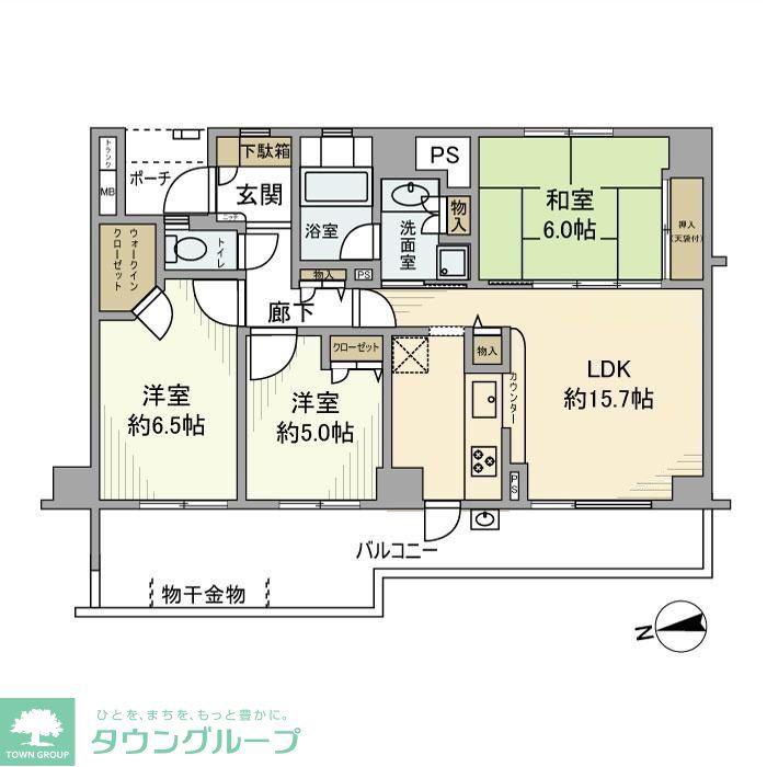 ローレルスクエア港南台 C棟(3LDK/6階)の間取り写真
