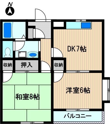 メゾンシャリオ(2DK/2階)の間取り写真