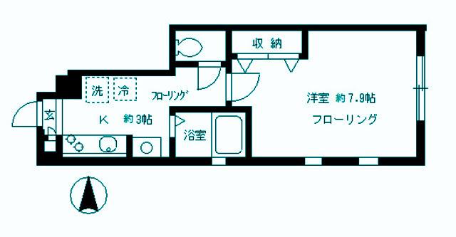 マグノリアステラータマキシマ(1K/1階)の間取り写真