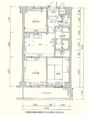 ダイアパレス南瓦町(3DK/9階)の間取り写真