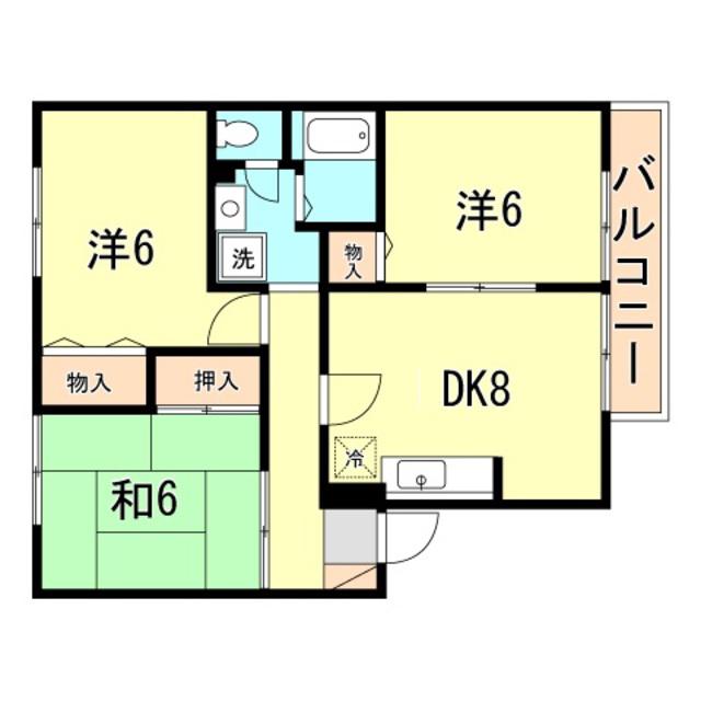 サンハイム西海(3DK/1階)の間取り写真