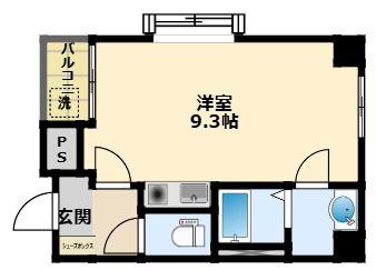 HEISEI壱番館(ワンルーム/2階)の間取り写真