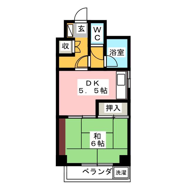 ホシノフラット目白台(1DK/4階)の間取り写真