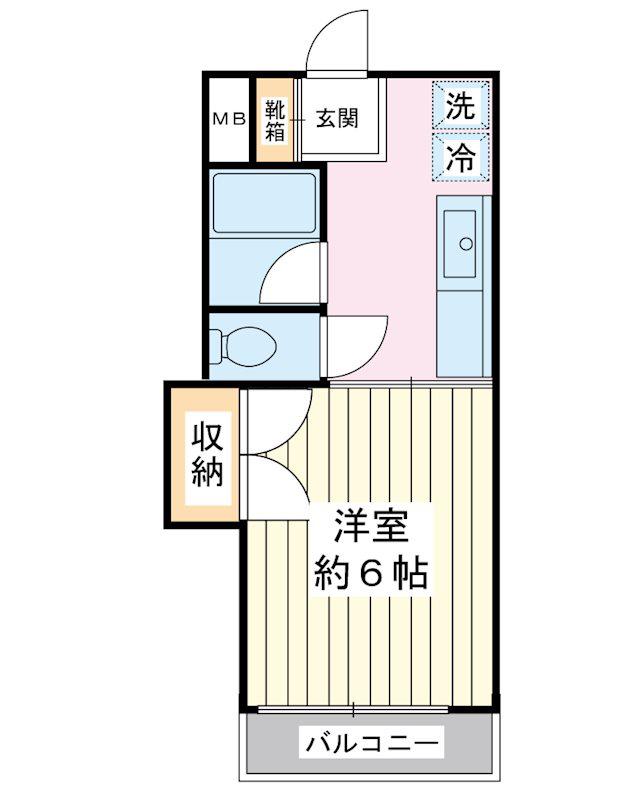 グリーンロードハイツ(1K/2階)の間取り写真