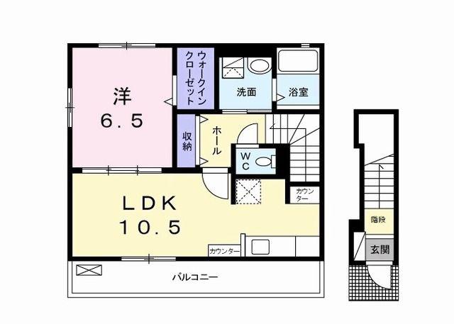 アバンツァート(1LDK/2階)の間取り写真