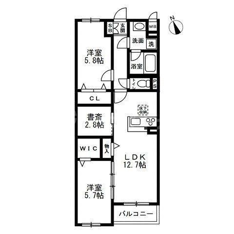 TOYO TERRACE(2SLDK/3階)の間取り写真