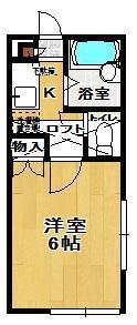 パルーム開成 A棟(1K/1階)の間取り写真