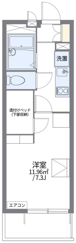 レオパレスシャンブル小林(1K/2階)の間取り写真