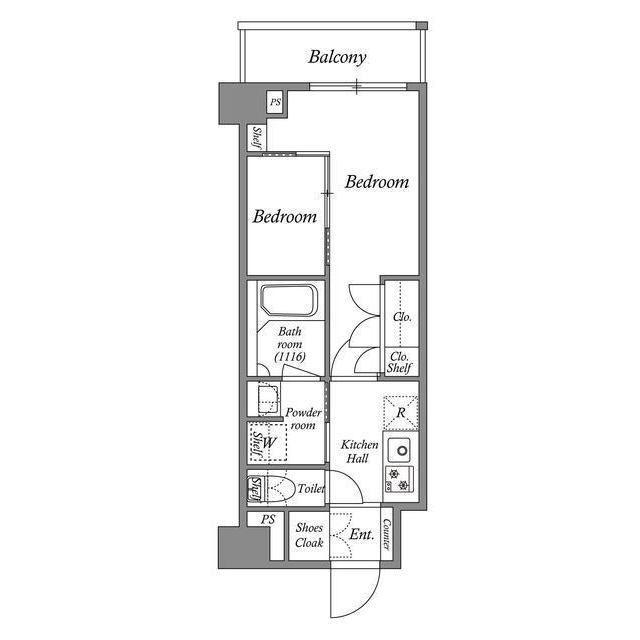 ACP RESIDENCE 亀戸(2K/2階)の間取り写真