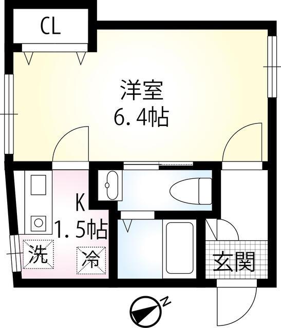 MODULOR馬込(1K/2階)の間取り写真