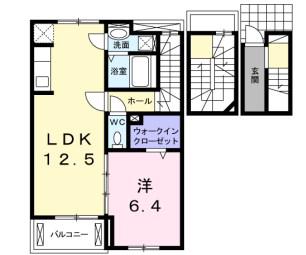 フェリシア御立(1LDK/3階)の間取り写真