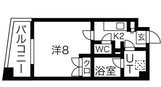 ステラヒルズ(1K/2階)の間取り写真