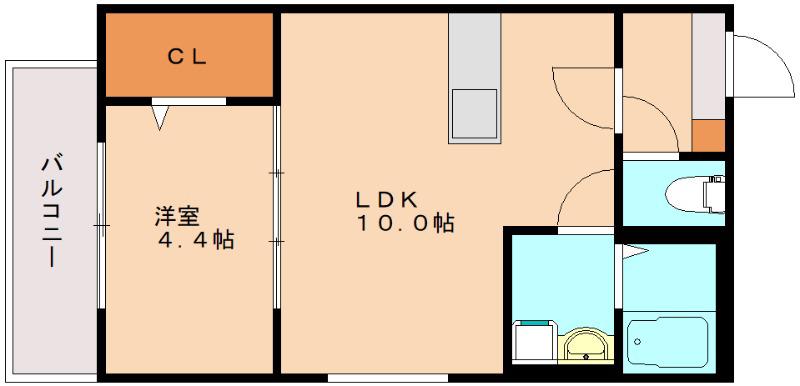 CRECIA前原駅前(1LDK/3階)の間取り写真