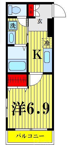 HEBELMAISON北松戸(1K/2階)の間取り写真