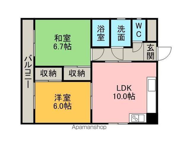 シャタデル東浦(2LDK/4階)の間取り写真