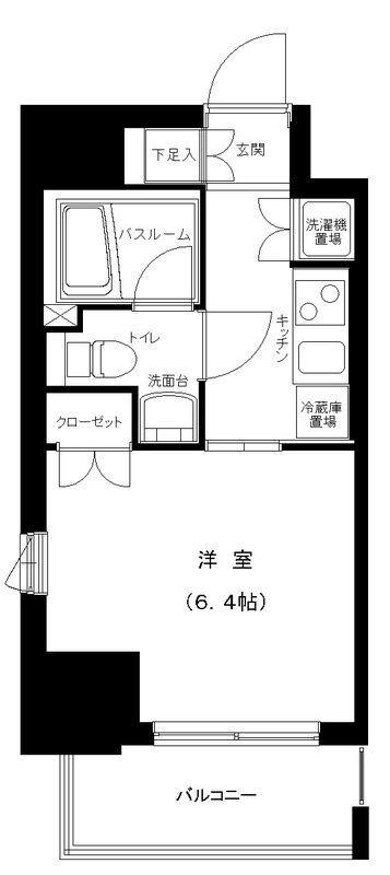 グランフォース町屋(1K/2階)の間取り写真