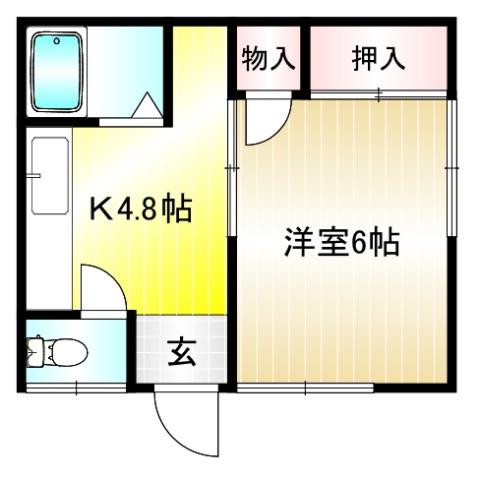 富士見荘(1K/1階)の間取り写真
