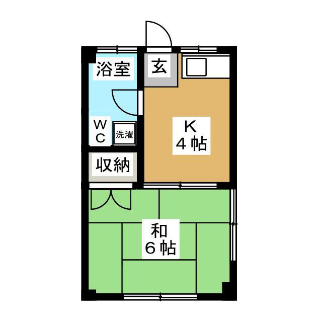 コーポ塩谷(1K/2階)の間取り写真