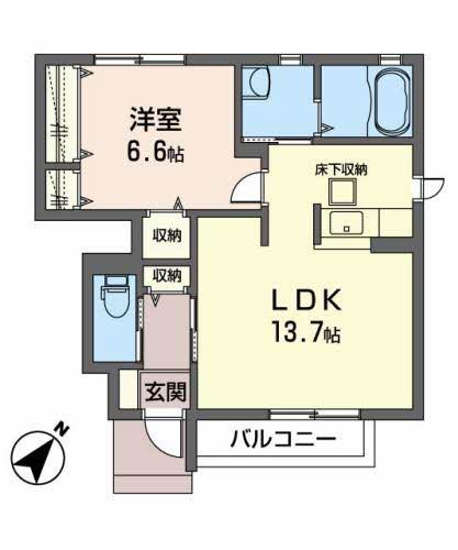 メゾン・カームニスA(1LDK/1階)の間取り写真