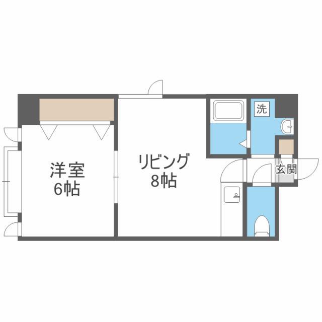 ベイシティオキ(1LDK/2階)の間取り写真