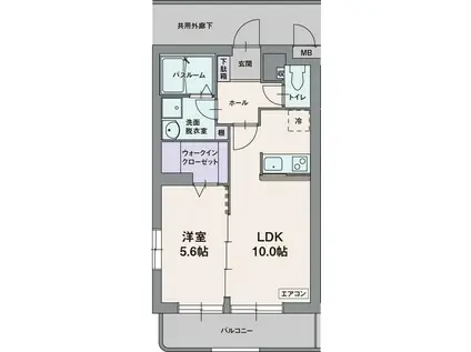 セノーテ(1LDK/1階)の間取り写真
