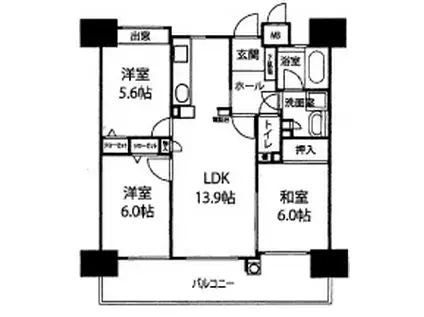 ＪＲ呉線 矢野駅 徒歩15分 13階建 築15年(3LDK/12階)の間取り写真