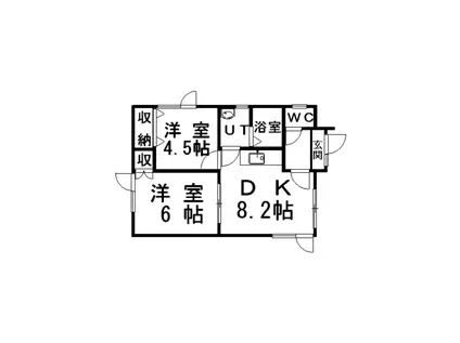 八木沢マンション(2DK/2階)の間取り写真