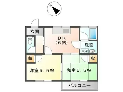 戸村ハイツ(2DK/2階)の間取り写真