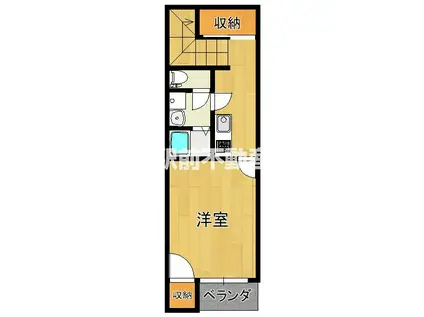 レオネクストウイロウVI(1K/2階)の間取り写真