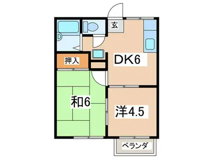 エステートピア鎌倉(2DK/2階)の間取り写真