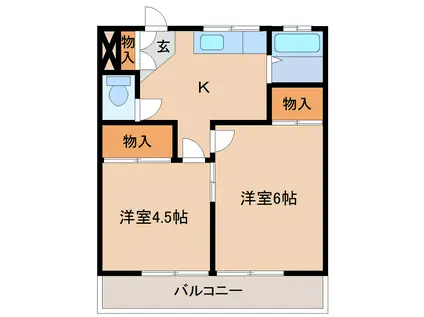 三和コーポ(2K/3階)の間取り写真