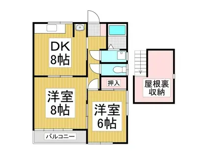 コーポ上野(2DK/2階)の間取り写真