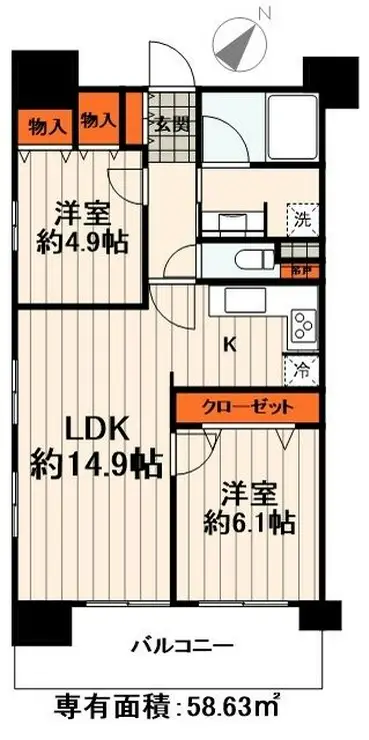 コアマンションフリージオ上野 8階階 間取り