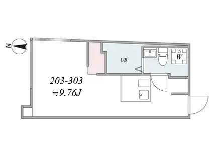 TRIAS317(1DK/2階)の間取り写真