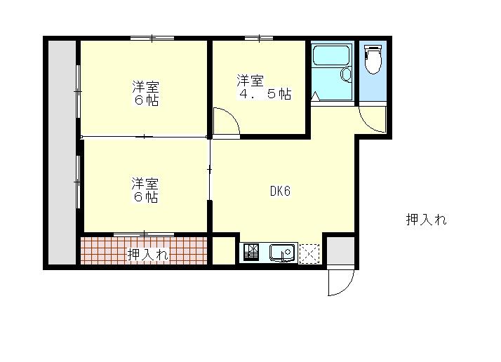 紫原パークマンション(3DK/3階)の間取り写真
