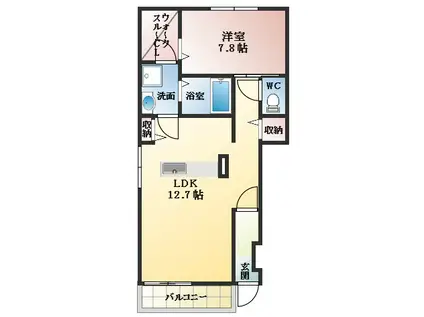 アルカン シェル II(1LDK/1階)の間取り写真