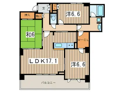 セ・パルレ中央林間五番館(3LDK/10階)の間取り写真