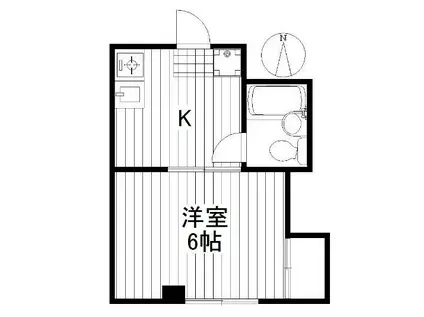 シャトー西太子堂(1K/1階)の間取り写真