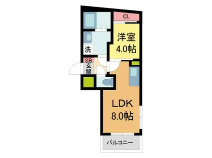 MOVE甲子園イースト(1LDK/1階)の間取り写真