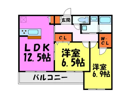 シャーメゾン山本(2LDK/1階)の間取り写真