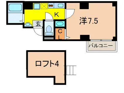 ＪＲ山陽本線 西明石駅 徒歩6分 8階建 築17年(1K/8階)の間取り写真