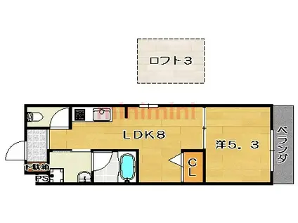 SAKURA6(1LDK/2階)の間取り写真