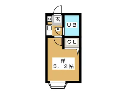 シャンテ松戸(1K/1階)の間取り写真