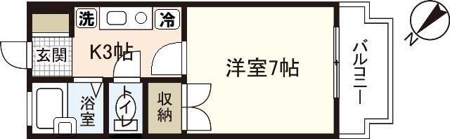 アーバン田部II(1K/1階)の間取り写真