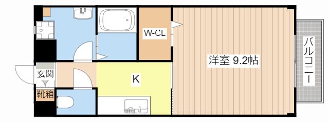 ハイツKIII(1K/1階)の間取り写真