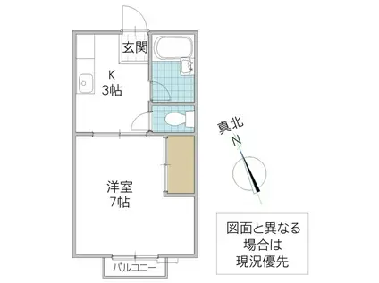 グリーンハイツ(1K/2階)の間取り写真