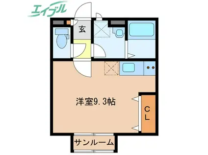 LIANGE(ワンルーム/2階)の間取り写真